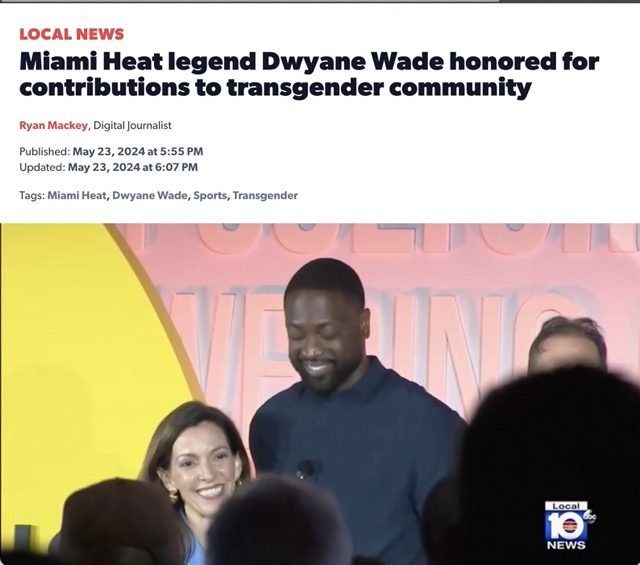 Dwyane Wade honored for contributions to transgender community